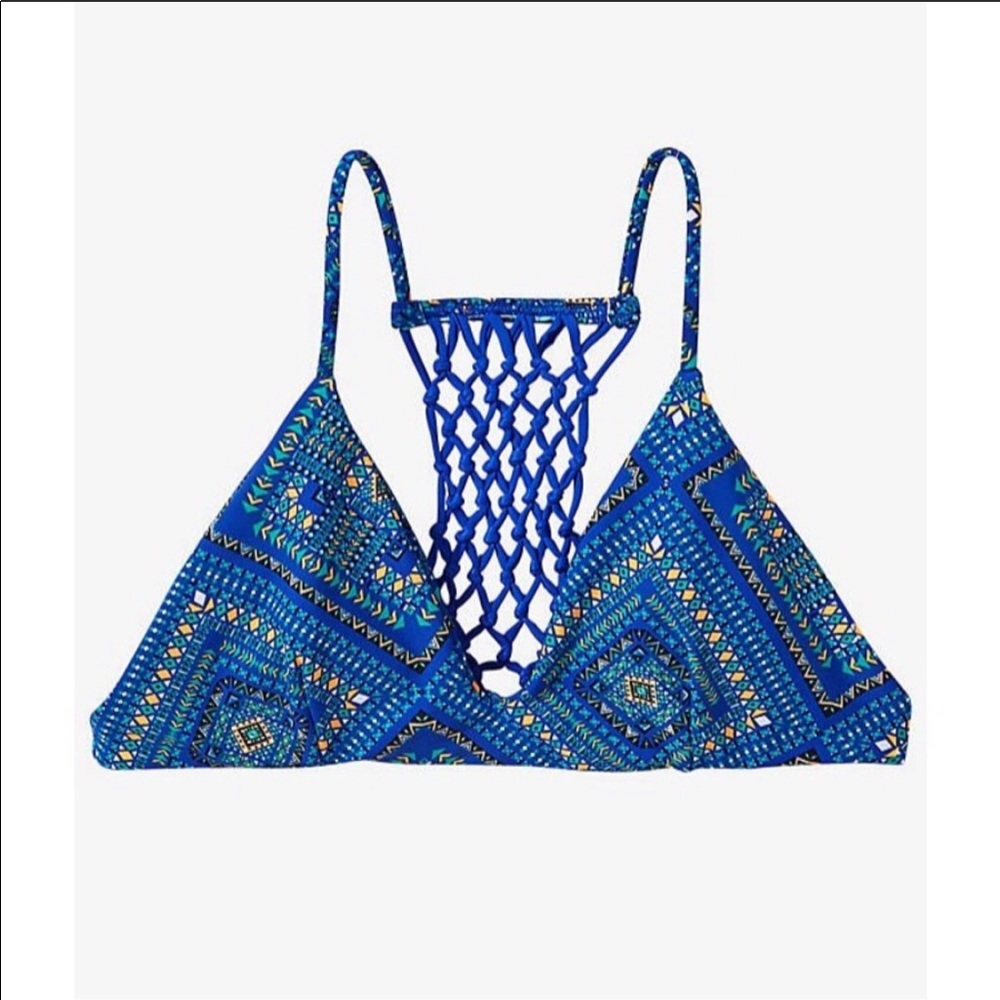NWT Express Bikini Top Blue Macrame